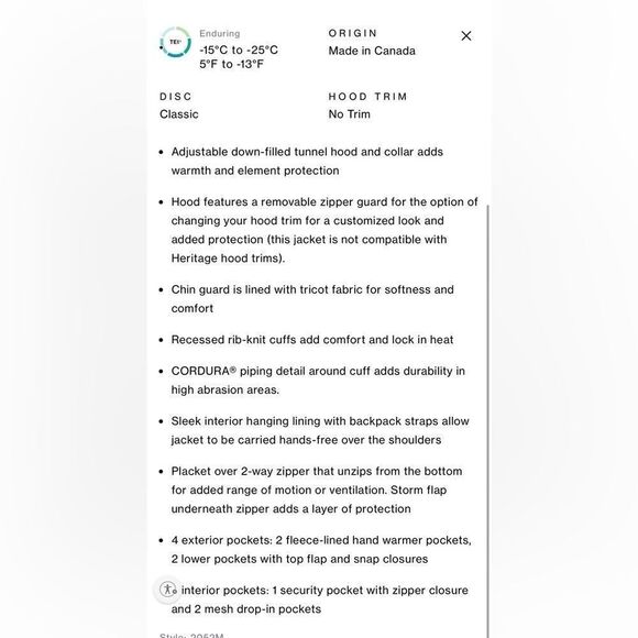 CANADA GOOSE LANGFORD PARKA (L) - Picture 7 of 17